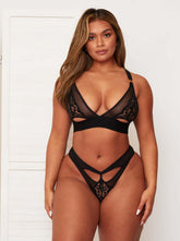 Daphne Bralette & Brief Set : Midnight Black