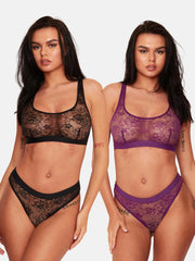 Lot de 2 : Noir et Violet Velours