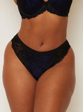 Ramona high waisted brazilian with midnight black and blue devil