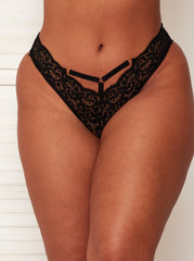 Gabriella drop front lace brazilian in black