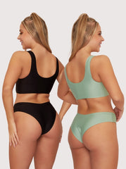 Bralette Stevie Multi-Pack : Noir & Basilic