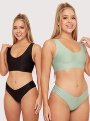 Bralette Stevie Multi-Pack : Noir & Basilic