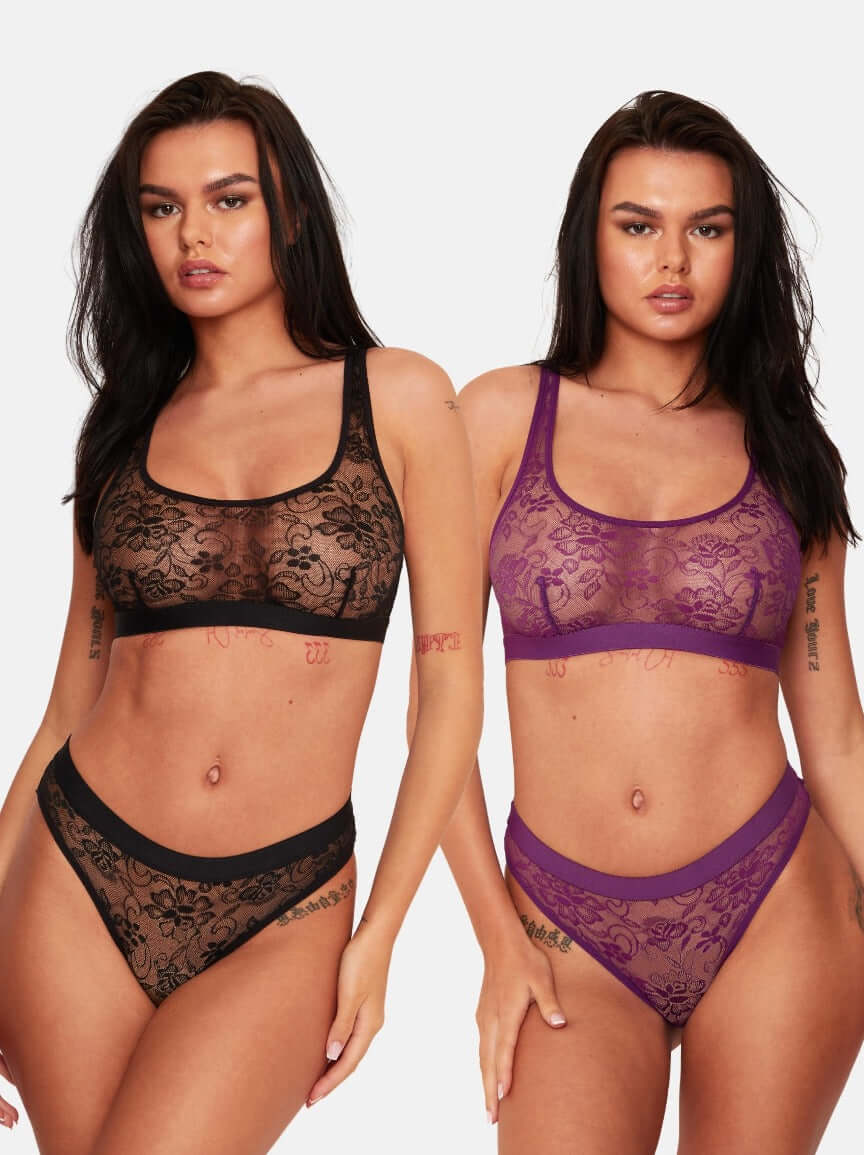 Twin Pack Set : Black & Velvet Purple