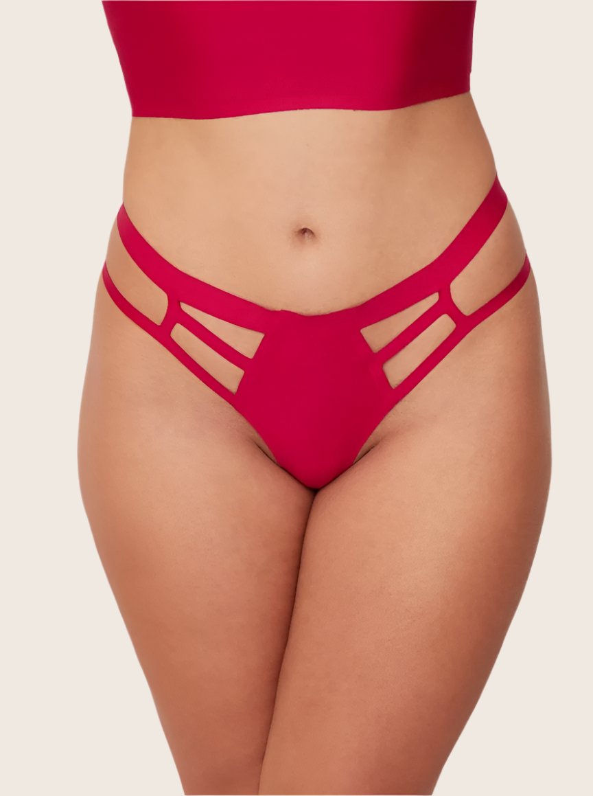 Andie cerise red eco friendly thong