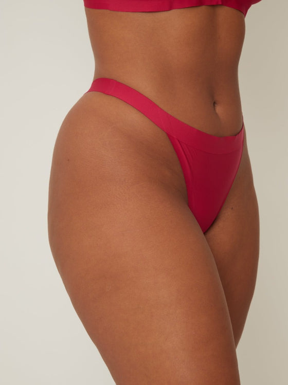 Ally Twin Pack Thong : Black & Cerise