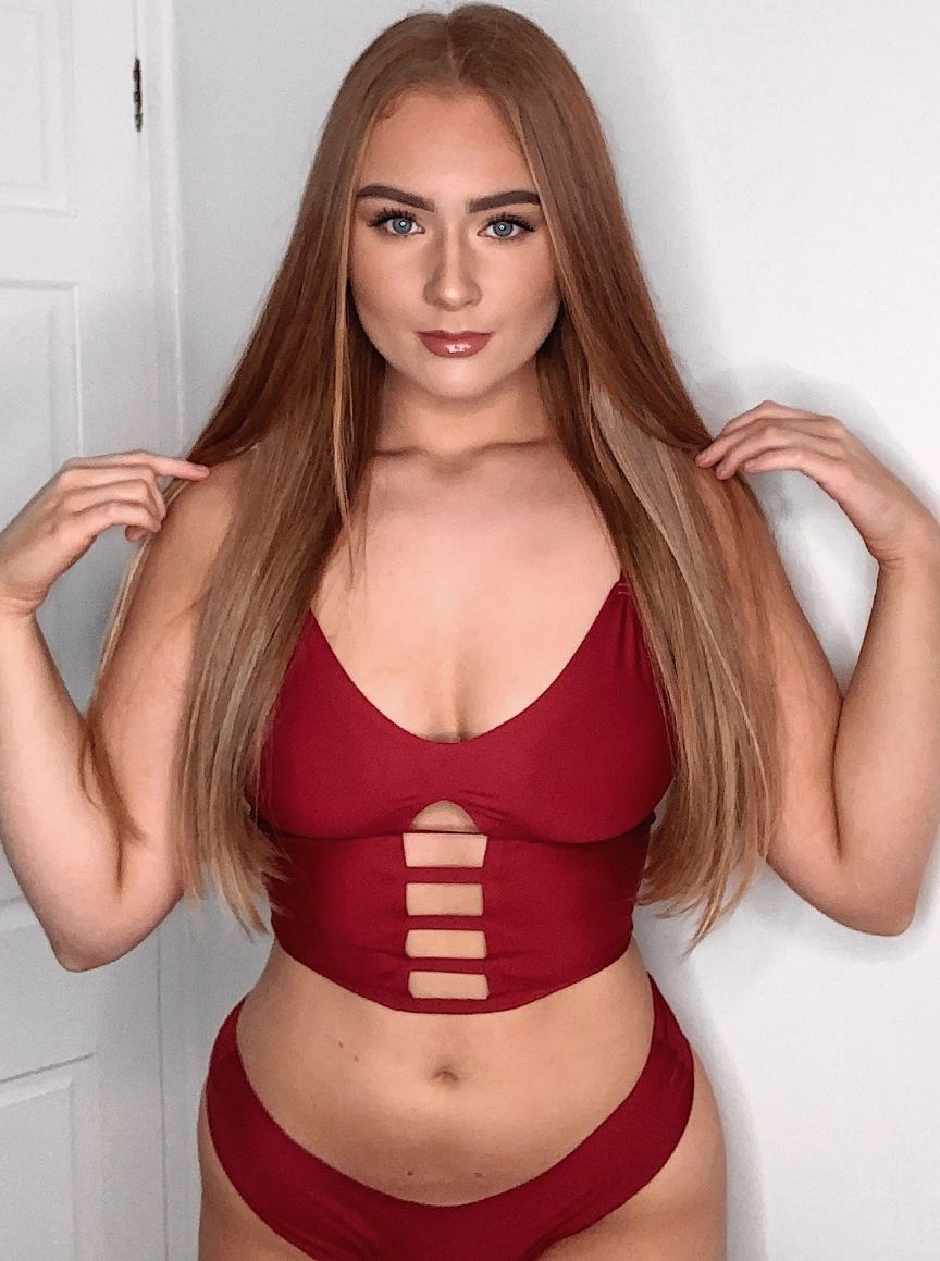 From Jojoe, the Andie Bralette in Wine Red